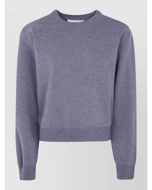 Rohe Blue Shoulder Detail Crew Neck Knit Top
