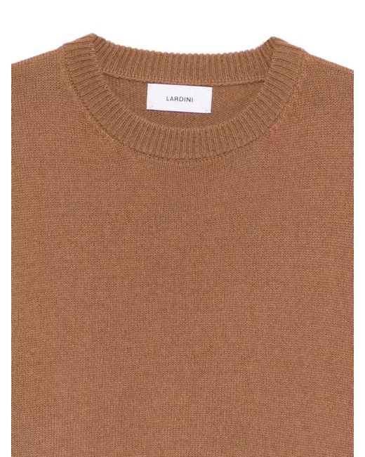 Lardini Brown Ribbed Wool And Alpaca Sweater for men