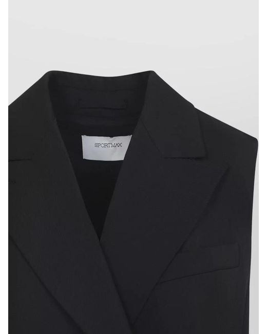 Sportmax Black Virgin Wool Double-Breasted Gilet