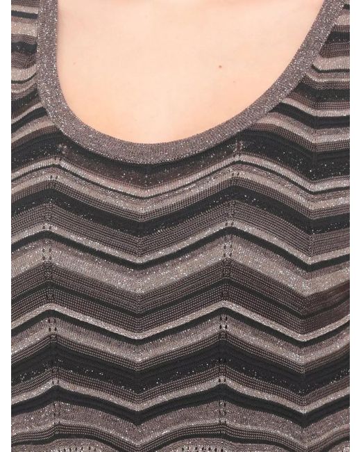 D.exterior Gray Sleeveless Viscose Dress Geometric Pattern