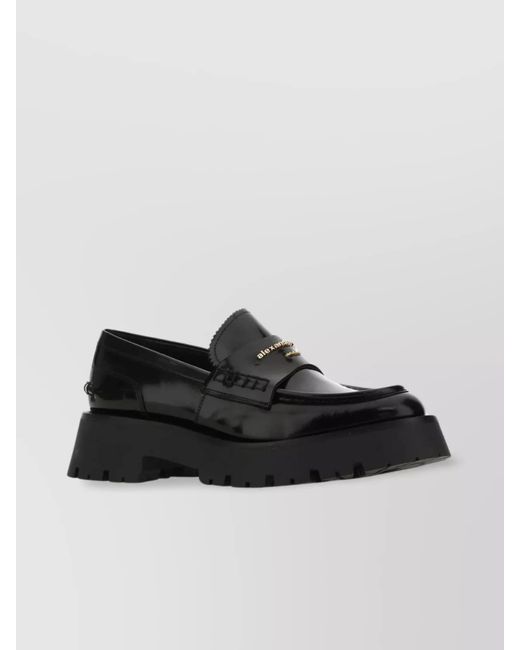 Alexander Wang Black Leather Carter Lug Loafers