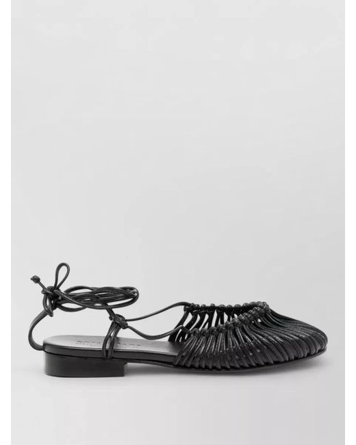Hereu Black Mantera Lambskin Ballet Flats Woven
