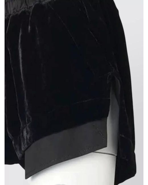 Rick Owens Black Boxer Shorts High Rise Pleated Velvet
