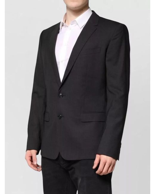 Dolce & Gabbana Black Virgin Wool Slim-Fit Single-Breasted Blazer for men