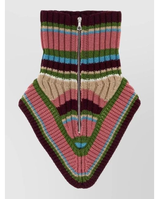 Dries Van Noten Multicolor Wool Morriso Neckwarmer Ribbed Striped Design for men