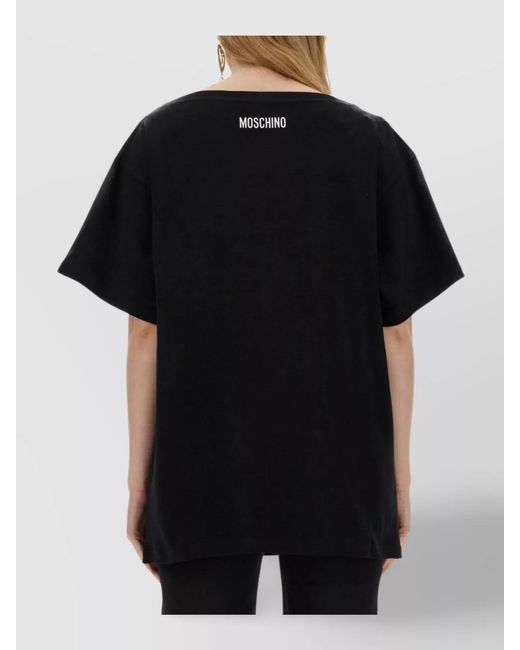 Moschino Black Printed Cotton T-Shirt