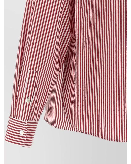 P.A.R.O.S.H. Pink Cashine Shirt Straight Cut Long Sleeves Chest Pocket