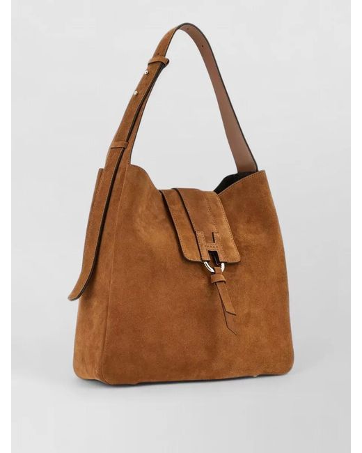 Hogan Brown Tote Bag Adjustable Strap Casual Design