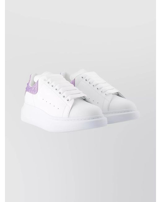McQueen White Leather Oversized Low-Top Sneakers