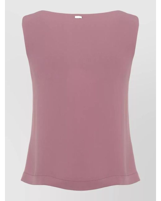 Herno Pink V Neck Sleeveless Top Side Buttons