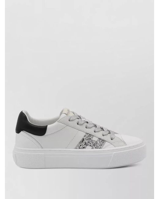Hogan Multicolor Leather Glitter-Embellished Low-Top Sneakers