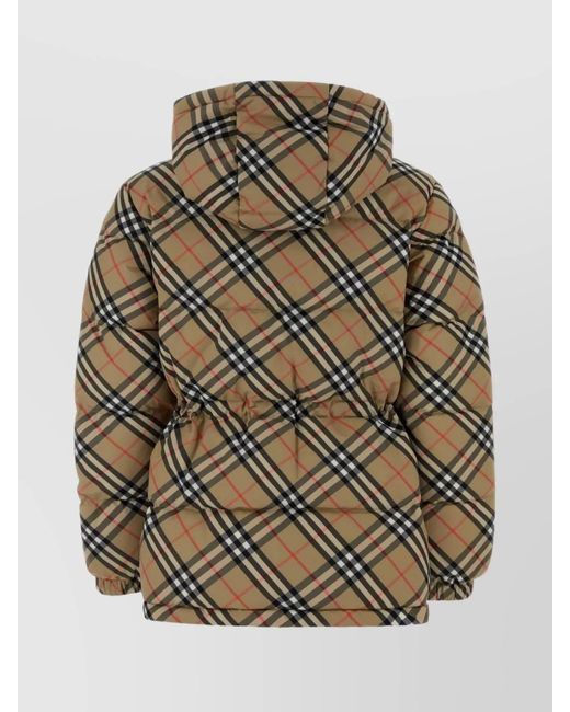 Burberry Multicolor Padded Jacket With Embroidered Design And Hood