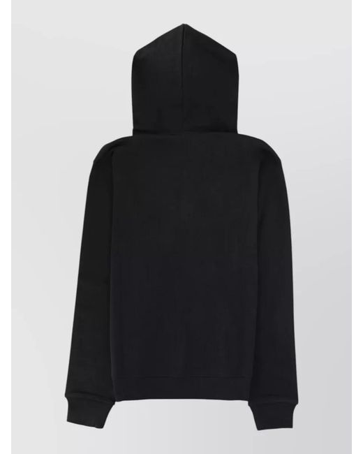 Versace Jeans Couture Black Hooded Logo Sweatshirt Ribbed Cuffs Hem for men