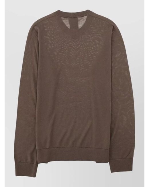 Giorgio Armani Brown Jersey Crew Neck Long Sleeve Top for men