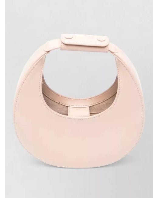 Staud Pink Mini Moon Leather Shoulder Bag