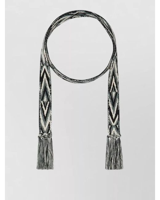 Pierre Louis Mascia Multicolor Silk Belt Adjustable Length Geometric Pattern