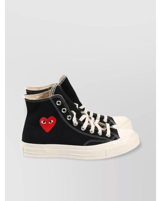 Comme des Garçons Women's Black High-Top Canvas Sneakers