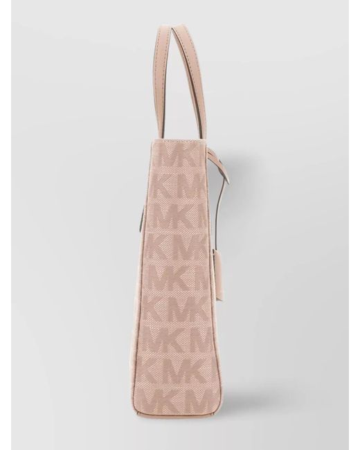 Michael Kors Pink Sinclair Linen Shoulder Bag