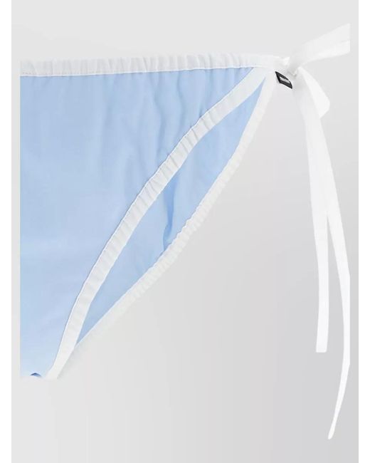 Miu Miu Blue Cotton Poplin Bikini Briefs Contrast Piping