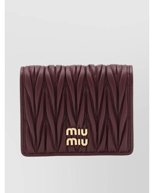 Miu Miu Purple Quilted Texture Purses & Cardholders