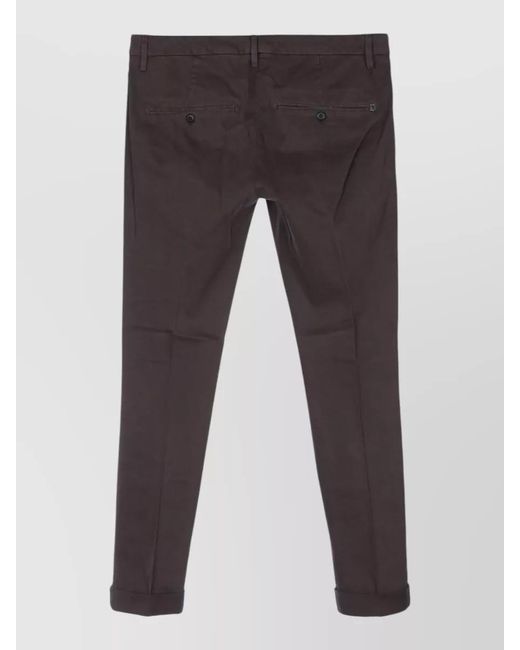 Dondup Gray Pants American Pockets Back And Front Cuffs for men