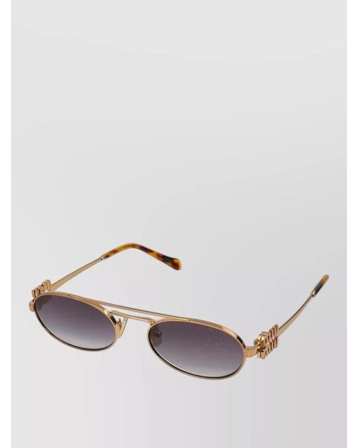 Miu Miu Metallic Sunglasses 0Mu 54Zs 7Oe5D1 Double Bridge