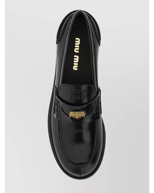 Miu Miu Black Leather Loafers