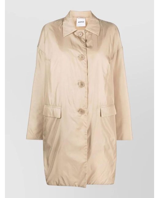 Aspesi Natural Casual Long Sleeve Notched Collar Jacket