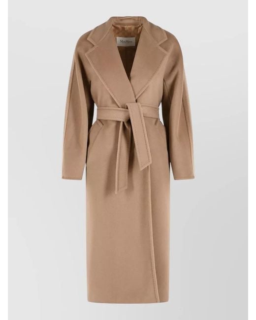 Max Mara Natural Madame Virgin Wool Cashmere Long Coat