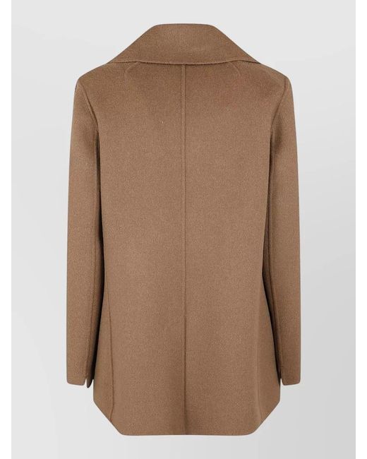 Max Mara Natural Rita Caban Coat Double Breasted Design