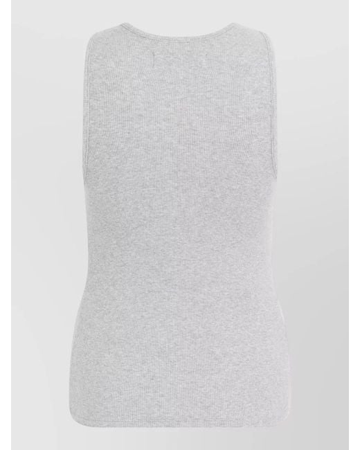 Vivienne Westwood White Ribbed Cotton Tank Top Orb Layer
