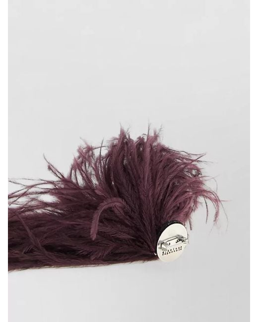 Gianluca Capannolo Purple Feather Hair Pin Statement Fashion Accessory