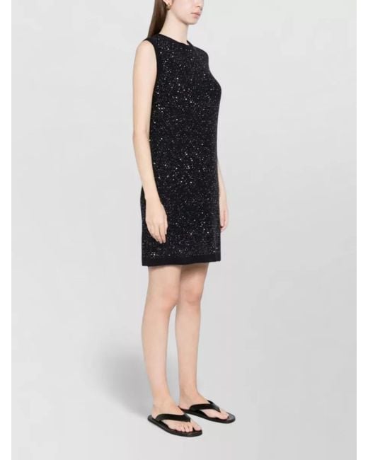 Fabiana Filippi Black Embellished Sleeveless Mini Dress