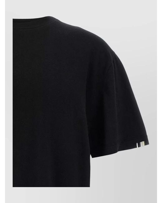 Extreme Cashmere Black Short Sleeve Crew Neck Regular T Shirt for men