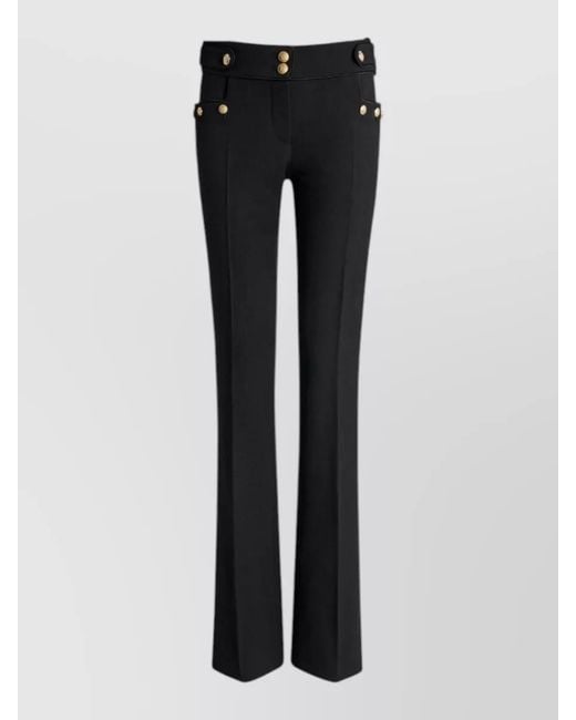 Balmain Black Wool Straight-Leg Suit Trousers