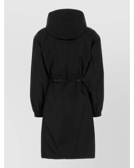 Prada Black Recycled Nylon Parka Coat