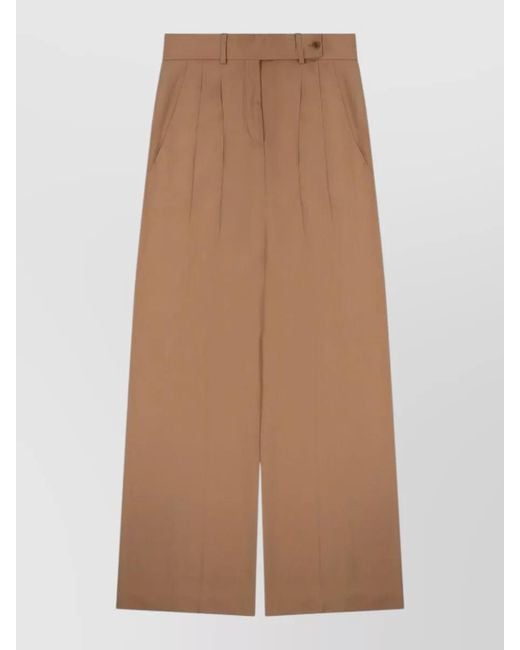 Alberta Ferretti Brown Wide-Leg Trousers