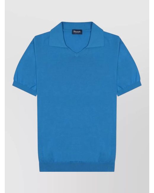 Drumohr Blue Cotton Polo Shirt for men