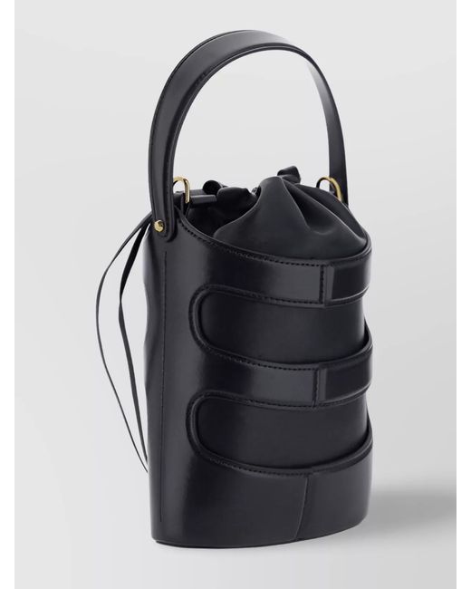 McQueen Black Mini Leather Bucket Bag