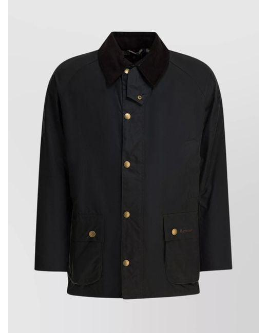 Barbour Black Waxed Cotton Ashby Jacket for men