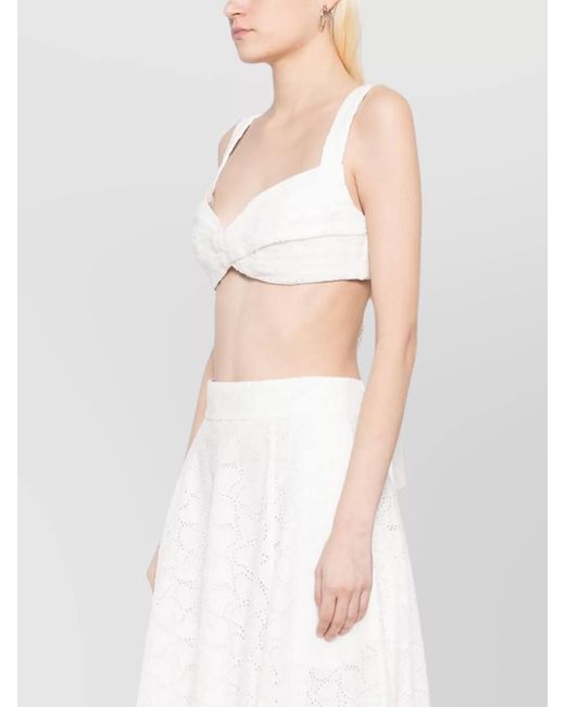 Zimmermann White Bow Detail Cotton Bralette