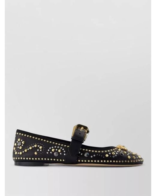 Versace White Ballerina Shoes T05 Calfskin Leather