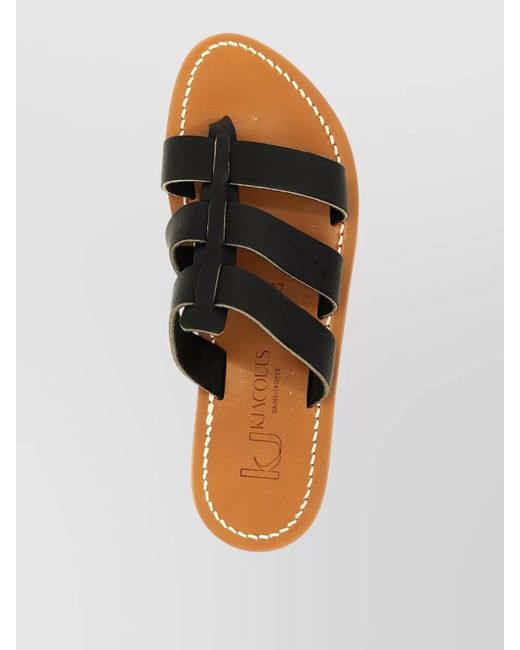 K. Jacques Multicolor Dolon Sandals Flat Sole Multiple Straps
