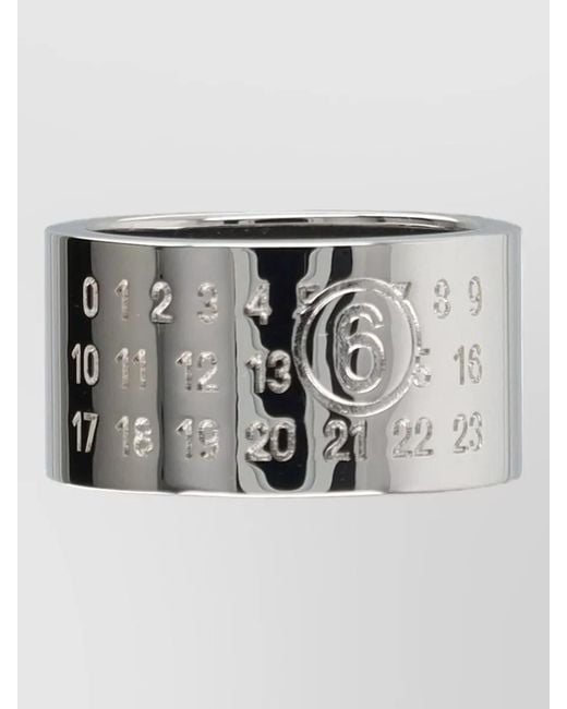MM6 by Maison Margiela Gray Minimal Wide Band Ring Brass