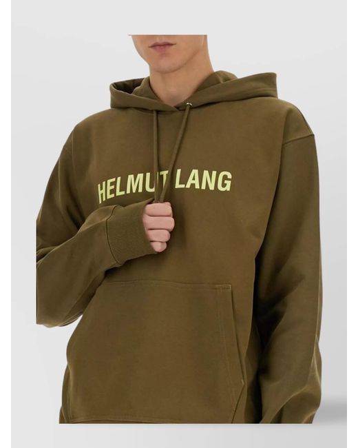 Helmut Lang Green Cotton Regular-Fit Hoodie for men