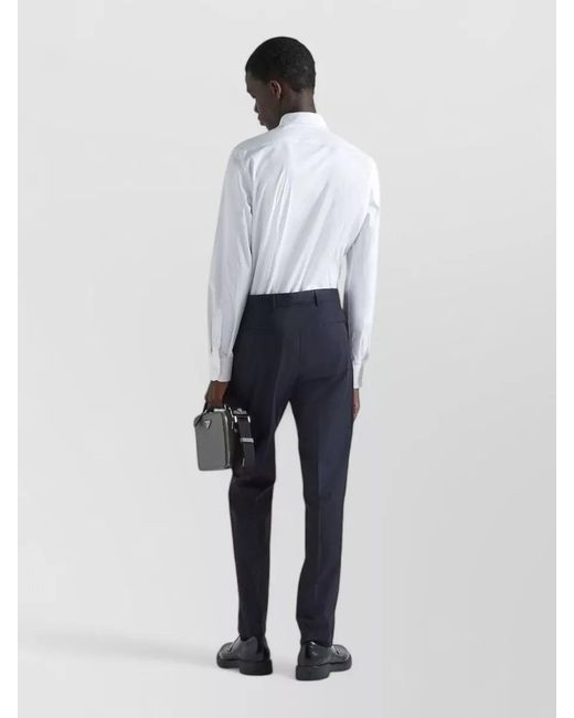 Prada Blue Straight-Leg Trousers for men