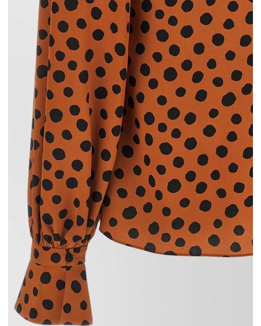 Valentino Garavani Brown Long Sleeve Shirt Polka Dot Design