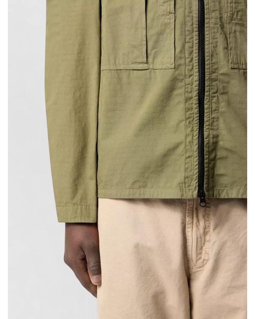 Stone Island Green Cotton Overshirt Jacket for men