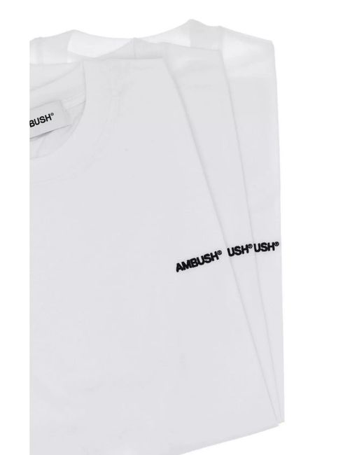 Ambush White Ribbed Cotton T-Shirt Set