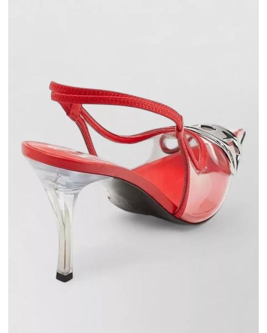DIESEL Red Logo-Embellished Slingback Pumps